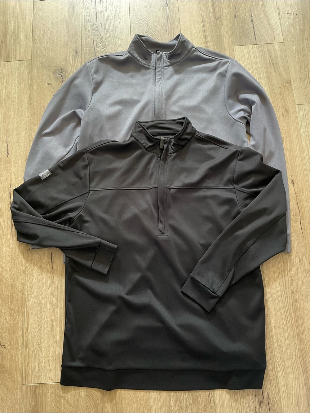 Bundle pair two matte grey golf quarter zips stretch slim L polo malbon Greyson